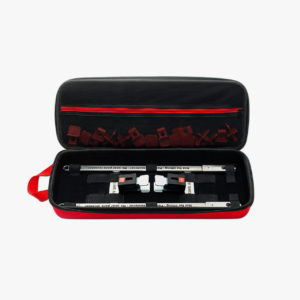 Decking Kit DK2 with open case showing 2 x clamp lock, 2 x clamp shaft extenders and 15 spacers.