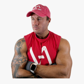Cap with Viking Arm logo. Stonewashed. Shown on model, front side