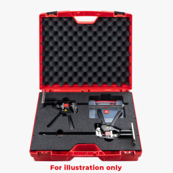 Illustration of how the Viking Arms are stored in the cut-out foam in the Toolset case for two Viking Arms